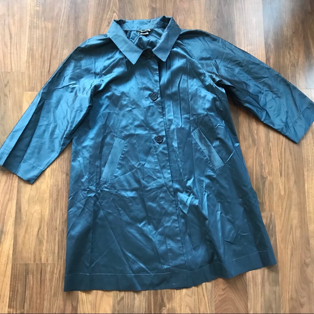 Rozae Nichols iridescent silk trench coat